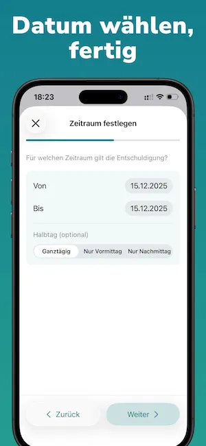 Schulentschuldigungen: Excuso – Screenshot 2