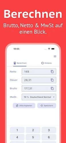 Mwst.-Rechner: UltraVAT – Screenshot 1
