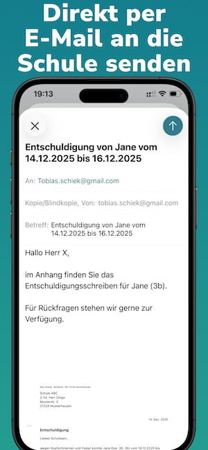 Schulentschuldigungen - Excuso Screenshot 3